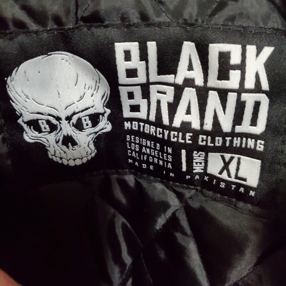 Black Brand motorcycle clothing leather jacket - Picture 5 of 8